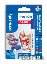 Sada 6 kusov akrylových popisovačov Pintor, (F) tenký, mix farieb Classic