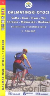 Dalmátské pobřeží sever (Šolta, Brač, Hvar, Vis, Korčula, Makarska, Biokovo) /cykloturistická mapa 1:100 000