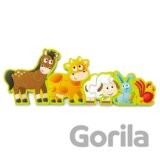 Obojstranné puzzle Farma s číslicami