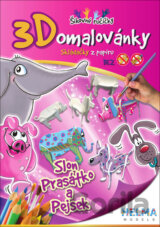 3D omalovánky Slon, prasátko a pejsek