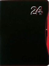 Týždenný diár Smart Timer 2024 - červený (riadkový)