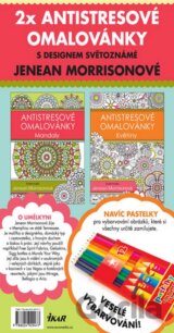 Antistresové omalovánky s pastelkami - set