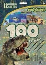 Dinosauři - 100 samolepek s omalovánkovými listy