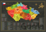 Nástenná mapa Českej republiky (prevedenie bez stieracej vrstvy)