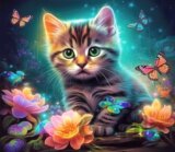 Dřevěné puzzle Roztomilé kotě A4