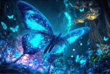 Dřevěné puzzle Fluorescentní motýl A3