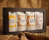 Darčekový set: sypané čaje VITAMIN - Šťavnatý pomaranč, Vitamínová bomba, Rooibos Rakytník, Geisha