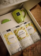 Darčekový set: sypané čaje Vitalita, Jazmín Ostružina, Imuno + šálka zelená Pureway