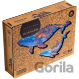 Unidragon drevené puzzle - Veľryby veľkosť M