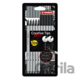 Kreatívny set - STABILO Creative Tips - ARTY - 10 ks sada - čierna, stredne šedá