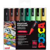 Posca sada popisovačů PC-5M - Earth 1,8 - 2,5 mm (mix zemitých tónů 8 ks)
