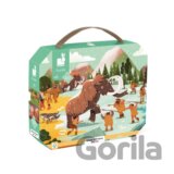 Panoramatické Prehistorické puzzle v kufríku