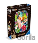 Dřevěné puzzle Barevní papoušci