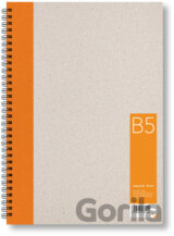 Kroužkový zápisník B5, čistý, oranžový, 50 listů