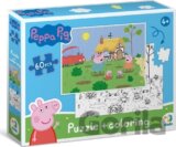 Oboustranné puzzle Prasátko Peppa Na chalupě