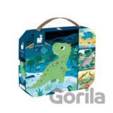 Puzzle v kufríku 4v1 Dinosaury 6-9-12-16 ks