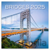 NOTIQUE Nástenný poznámkový kalendár Bridges (Mosty) 2025 (západná verzia)