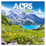 NOTIQUE Nástenný poznámkový kalendár Alps (Alpy) 2025 (západná verzia)