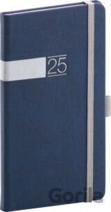 NOTIQUE Vreckový diár Twill 2025, (modro-strieborný)