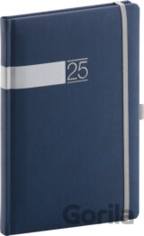 NOTIQUE Týždenný diár Twill 2025 - modro-strieborný