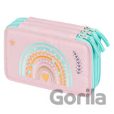 Školský trojposchodový peračník Baagl Dúha ružový