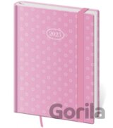 Diář 2025 Vario denní B6 Pink s gumičkou