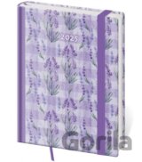Diář 2025 Vario denní B6 Lavender s gumičkou