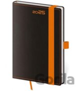 Diář 2025 týdenní kapesní Black Orange s poutkem na propisku
