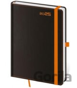 Diář 2025 denní A5 Black Orange s poutkem na propisku