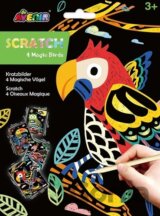 Škrabací obrázky 4 ks - Ptáci