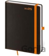 Týdenní diář 2025 B6 Black Orange s poutkem