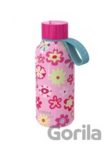 Quokka Nerezová termoláhev Solid Kids s poutkem: Flowers 330ml