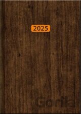 Diář 2025 Wood, týdenní A5
