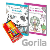 Relaxační omalovánky s pastelkami (set)