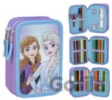 Trojité školské puzdro na tužky Disney - Frozen: Sestry Elza a Anna