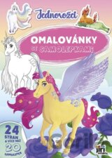 Omalovánky A4 se samolepkami Jednorožci