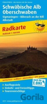 Švábská Alba/Švábská Jura a Horní Švábsko, Sigmaringen-Biberach an der Riss, Albstadt 1:100 000 / cyklistická mapa