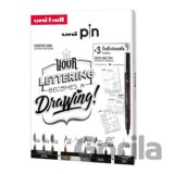 UNI PIN dárkový box - edice Lettering (9ks)
