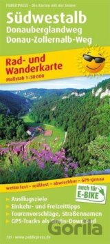 Südwestalb, Donauberglandweg, Donau-Zollernalb-Weg 1:50 000 / cyklistická a turistická mapa