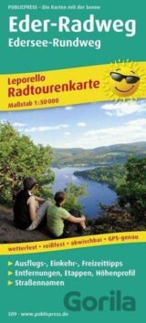 Eder-Radweg, Lützel, Guntershausen, Edersee-Rundweg 1:50 000 / cyklistická mapa