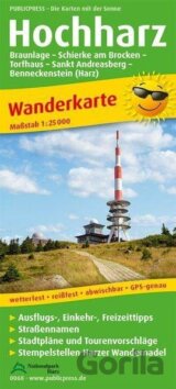 Hochharz, Braunlage-Schierke-Torfhaus-St. Andreasberg-Benneckenstein 1:25 000 / turistická mapa