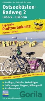 Baltské pobřeží 2, Cyklotrasa Lübeck-Usedom 1:50 000 / cyklistická mapa