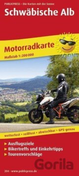 Švábská Alba/Švábská Jura 1:200 000 / motocyklová mapa
