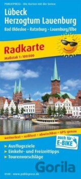 Lübeck-Vévodství Lauenburg, Bad Oldesloe-Ratzeburg-Lauenburg/Elbe 1:100 000 / cyklistická mapa