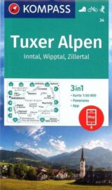 Tuxer Alpen, Inntal, Wipptal, Zillertal 1:50 000 / turistická mapa 34