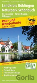 Landkreis Böblingen-Naturpark Schönbuch, Herrenberg-Sindelfingen-Tübingen 1:50 000 / cyklistická a turistická mapa