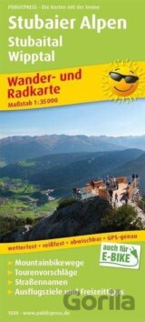Stubaiské Alpy, Stubaital, Wipptal 1:35 000 / turistická a cykloturistická mapa