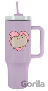 Nerezový cestovný termo hrnček Pusheen: Skok do srdca