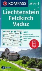 Liechtenstein, Feldkirch, Vaduz 1:50 000 / turistická mapa KOMPASS 21