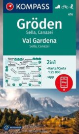 616 Gröden, Val Gardena, Sella, Canazei 1: 25 000